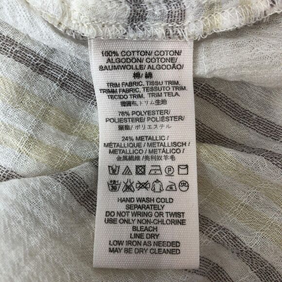 Free People Button Up Shirt Womens XS Beige‎ Plaid Metallic Oversized Boxy Top - Picture 10 of 12